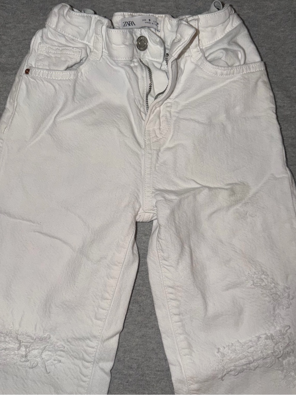 Zara Girls White Distressed Denim Pants